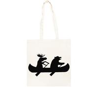 TAMBOOTEE Élan Et Ours Dans Un Canoë Sac Cabas En Coton Totebag Unisexe Beige Beige Unisex Totebag