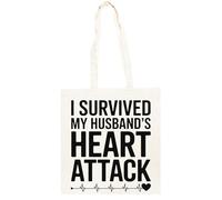 TAMBOOTEE Épouse D'un Survivant D'une Crise Cardiaque Sac Cabas En Coton Totebag Unisexe Beige Totebag Cotton