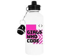 TAMBOOTEE Girls Who Code Pink And White Bouteille D'eau Blanche Flacon À Boire En Métal