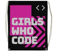 TAMBOOTEE Girls Who Code Pink And White Sac De Sport Noir Avec Cordon De Serrage