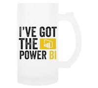 TAMBOOTEE Ive Got The Power Bi Tasse À Bière En Verre Avec Poignée