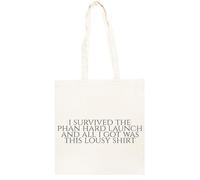 TAMBOOTEE J'ai Survécu Au Lancement Brutal Sac Cabas En Coton Totebag Unisexe Beige Totebag Cotton