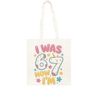 TAMBOOTEE J'avais 6 Ans Maintenant J'en Ai 7 Licorne Sac Cabas En Coton Totebag Unisexe Beige Totebag Cotton