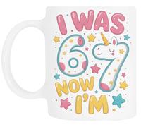 TAMBOOTEE J'avais 6 Ans Maintenant J'en Ai 7 Licorne Tasse À Boire En Céramique Blanche Ceramic Mug Drinking Cup