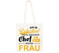 TAMBOOTEE Je Suis À La Retraite, Mon Seulement Chef Sac Cabas En Coton Totebag Unisexe Beige Beige Unisex Totebag