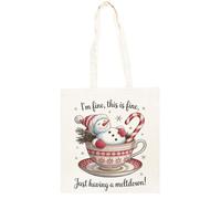 TAMBOOTEE Je Vais Bien Je Suis Juste En Pleine Crise Sac Cabas En Coton Totebag Unisexe Beige Totebag Cotton