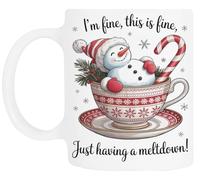 TAMBOOTEE Je Vais Bien Je Suis Juste En Pleine Crise Tasse À Boire En Céramique Blanche Ceramic Mug Drinking Cup