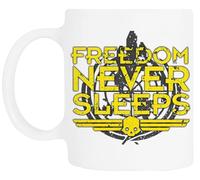 TAMBOOTEE La Liberté Ne Dort Jamais Tasse À Boire En Céramique Blanche Ceramic Mug Drinking Cup