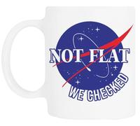TAMBOOTEE La Nasa N'est Pas Plate Nous Avons Vérifié Tasse À Boire En Céramique Blanche Ceramic Mug Drinking Cup