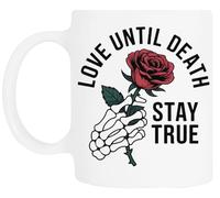 TAMBOOTEE L'amour Jusqu'à La Mort Tasse À Boire En Céramique Blanche Ceramic Mug Drinking Cup
