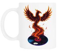 TAMBOOTEE Le Phénix Renaît De Ses Cendres De Vinyle Tasse À Boire En Céramique Blanche Ceramic Mug Drinking Cup