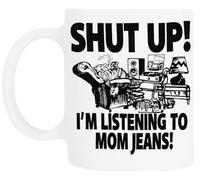 TAMBOOTEE Maman Jeans Tais-Toi Tasse À Boire En Céramique Blanche Ceramic Mug Drinking Cup