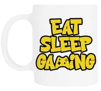 TAMBOOTEE Manger Dormir Et Jouer Tasse À Boire En Céramique Blanche Ceramic Mug Drinking Cup