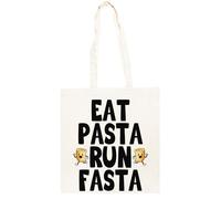 TAMBOOTEE Manger Pâtes Courir Plus Rapide Sac Cabas En Coton Totebag Unisexe Beige Beige Unisex Totebag