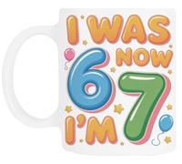 TAMBOOTEE Mon 7e Anniversaire J'ai Maintenant 7 Ans Tasse À Boire En Céramique Blanche Ceramic Mug Drinking Cup