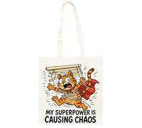 TAMBOOTEE Mon Super-Pouvoir C'est De Semer Le Chaos Sac Cabas En Coton Totebag Unisexe Beige Totebag Cotton