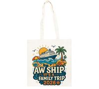TAMBOOTEE Oh Le Navire C'est Un Voyage En Famille 2026 Sac Cabas En Coton Totebag Unisexe Beige Totebag Cotton
