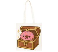 TAMBOOTEE Ouvrir Une Boîte De Donuts Chibi Comme Un Trésor Sac Cabas En Coton Totebag Unisexe Beige Totebag Cotton