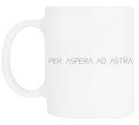 TAMBOOTEE Per Aspera Ad Astra Tasse À Boire En Céramique Blanche Ceramic Mug Drinking Cup
