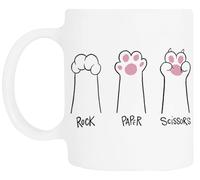 TAMBOOTEE Pierre-Feuille-Ciseaux Tasse À Boire En Céramique Blanche Ceramic Mug Drinking Cup