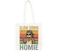 TAMBOOTEE Ralentis Mon Pote Paresseux Rétro Sac Cabas En Coton Totebag Unisexe Beige Totebag Cotton