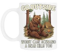 TAMBOOTEE Sortir En Cas De Catastrophe Tasse À Boire En Céramique Blanche Ceramic Mug Drinking Cup