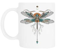 TAMBOOTEE Tatouage De Libellule Tasse À Boire En Céramique Blanche Ceramic Mug Drinking Cup