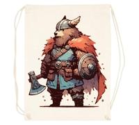 TAMBOOTEE Viking Guerrier Ours Sac De Sport Beige Avec Cordon De Serrage Beige Gym Bag Drawstring Sport Sack