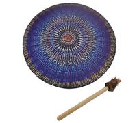 Tambour à cadre chamanique rond - Cuir PU avec pour débutants, tambour à main sympathique pour table, tambour rythmique mystérieux, ornement relaxant, mystérieux, instrument de