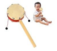 Tambour à hochet pour , Tambour à hochet à Main - Hochet Musical en Bois - Tambour à hochet de Style Chinois, Tambour à hochet en Bois, Instrument de Percussion Traditionnel Chinois pour