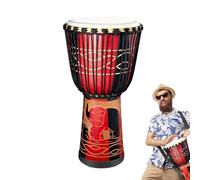 Tambour à la main sculpté à la main : bongo laqué multicolore, tambour acoustique en bois | Instrument de 15,7 pouces de hauteur avec des tons riches, idéal pour les actes de scène, les sessions de