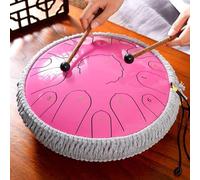Tambour à langue à 15 notes de 33 cm, clé en D et anti-rouille, instrument de musique à main panoramique avec baguettes et 4 doigtiers, pour méditation, divertissement, guérison de l'esprit