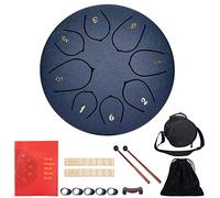 Tambour à langue d'acier Handpan 6 Pouces Steel Tongue Drums à 8 Tons | avec Baguettes, Sac, Couvre Doigt Instrument de Percussion Pan Drum pour léducation Musicale Mind Healing Yoga Gris