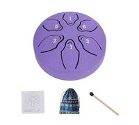 Tambour à langue en acier, 15,2 cm, petit tambour éthéré pour la méditation | Instrument de percussion à main avec maillets livre de musique pour yoga, concerts, éducation musicale, débutants