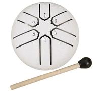 Tambour À Langue en Acier 15/20/30cm 6/8/13 Tons, Tongue Drum Handpan D Key, Instrument de Musique Percussion Enfant et Adulte Tambour À Main et Méditation(Blanc,3 pouces 6 Remarque)