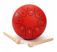 Tambour À Langue en Acier 15/20/30cm 6/8/13 Tons, Tongue Drum Handpan D Key, Instrument de Musique Percussion Enfant et Adulte Tambour À Main et Méditation(Rouge,6 pouces 8 Remarque)