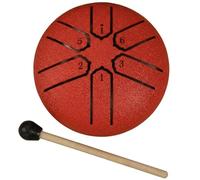 Tambour À Langue en Acier 15/20/30cm 6/8/13 Tons, Tongue Drum Handpan D Key, Instrument de Musique Percussion Enfant et Adulte Tambour À Main et Méditation(Rouge,3 pouces 6 Remarque)