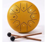 Tambour À Langue en Acier 15/20/30cm 6/8/13 Tons, Tongue Drum Handpan D Key, Instrument de Musique Percussion Enfant et Adulte Tambour À Main et Méditation(Or,6 pouces 8 Remarque)