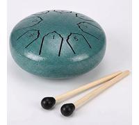 Tambour À Langue en Acier 15/20/30cm 6/8/13 Tons, Tongue Drum Handpan D Key, Instrument de Musique Percussion Enfant et Adulte Tambour À Main et Méditation(Vert,4 pouces 8 Remarque)