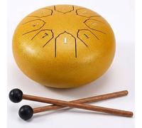 Tambour À Langue en Acier 15/20/30cm 6/8/13 Tons, Tongue Drum Handpan D Key, Instrument de Musique Percussion Enfant et Adulte Tambour À Main et Méditation(Or,4 pouces 8 Remarque)