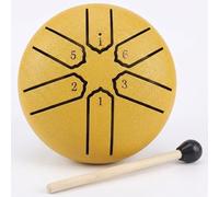 Tambour À Langue en Acier 15/20/30cm 6/8/13 Tons, Tongue Drum Handpan D Key, Instrument de Musique Percussion Enfant et Adulte Tambour À Main et Méditation(Or,12 pouces 13 Remarque)