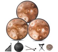 Tambour À Langue En Acier 432 Hz/440 Hz, Harmonic Tambour À Main 9/10/12 Notes, Instruments De Musique À Percussion Ensemble De Tambour À Main De 22 Pouces(GOLD-10 NOTES,440Hz)