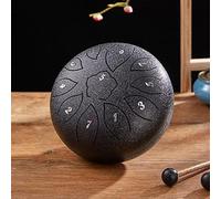 Tambour à Langue en Acier 6 Pouces 11 Notes Do-Key Handpan Instrument De Percussion De Qualité Sonore Pure avec Sac De Rangement Autocollant Phonétique Maillets De Tambour Et Pro, Black