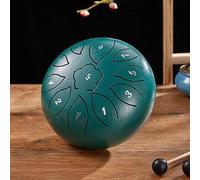 Tambour à Langue en Acier 6 Pouces 11 Notes Do-Key Handpan Instrument De Percussion De Qualité Sonore Pure avec Sac De Rangement Autocollant Phonétique Maillets De Tambour Et Pro, Green