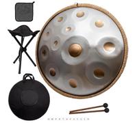 Tambour À Langue En Acier - 9/10/12 Notes D Kurde Minor Harmonic Tambour À Main, Instrument Handpan De 22 Pouces Tambours Handpan Pour Adultes, Pour La Méditation(440Hz,9 notes)