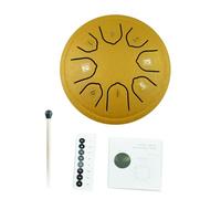 Tambour à langue en acier de 11,4 cm 8 notes Handpan C Instrument de percussion avec maillets pour l'éducation musicale Instrument de percussion de concert