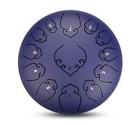 Tambour à langue en acier de 30,5 cm à 13 notes - Instrument de percussion à main lotus avec maillets et sac de transport - Violet vif parfait pour la méditation et la musicothérapie