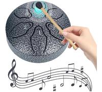 Tambour à langue en acier de 7,6 cm, carillon de pluie à 6 notes, instrument de percussion à la main pour enfants, éducation musicale avec sac de transport