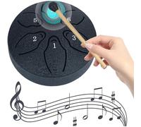 Tambour à langue en acier de 7,6 cm, carillon de pluie à 6 notes, instrument de percussion à la main pour enfants, éducation musicale avec sac de transport