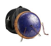 Tambour à langue en acier majeur de 12 pouces à 13 notes en do | Handpan avec sac, maillets, partition anglaise, protège-doigts - méditation, yoga, musicothérapie(Blue)